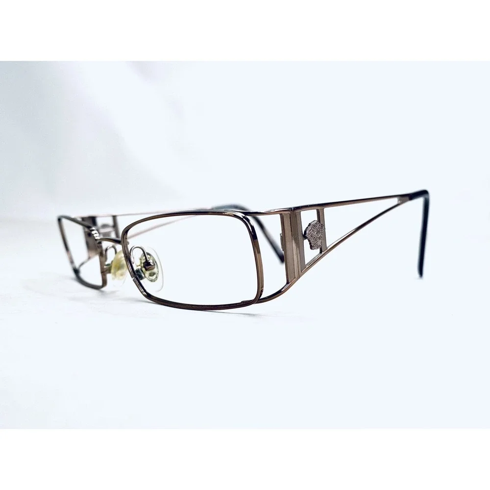 Versace Gold Metal Rectangular Medusa Glasses Tortoise MOD 1111 1013 49 17 135